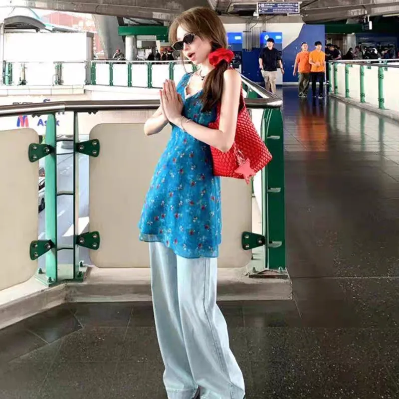 BVODE Sleeveless Dresses Women's Blue Shopping Bag Included-5