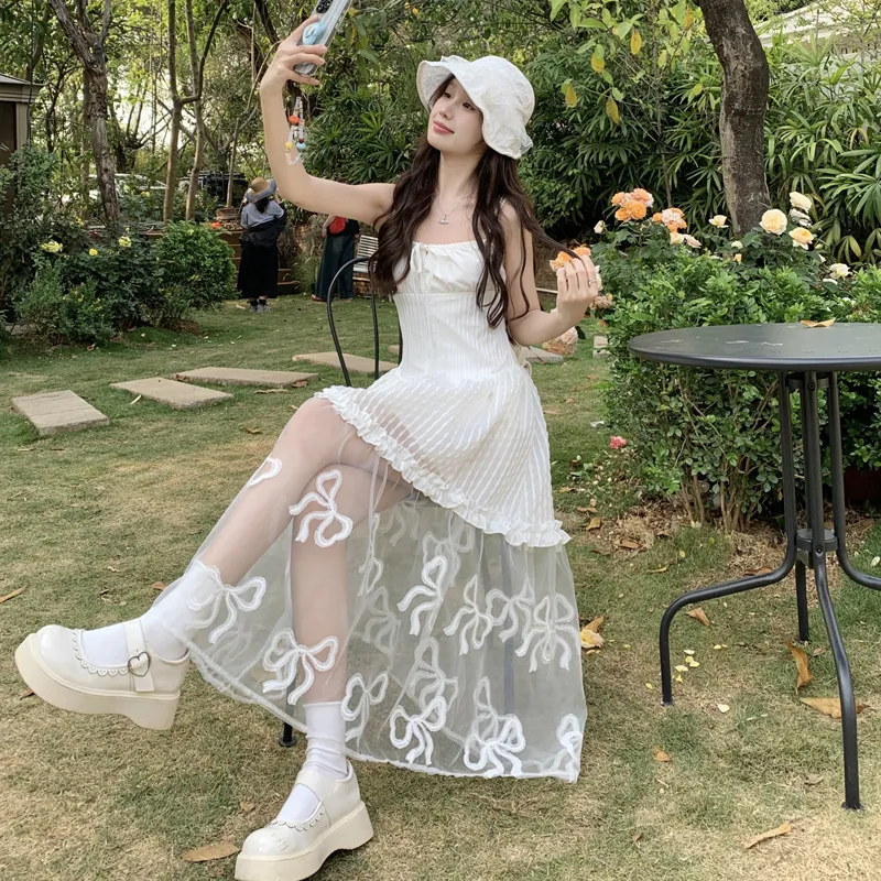 BVODE Slip Dresses Women's White Shopping Bag-3