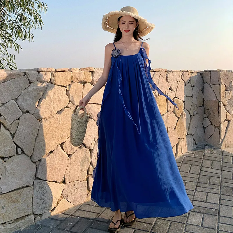 BVODE Slip Dresses Women's Blue-2