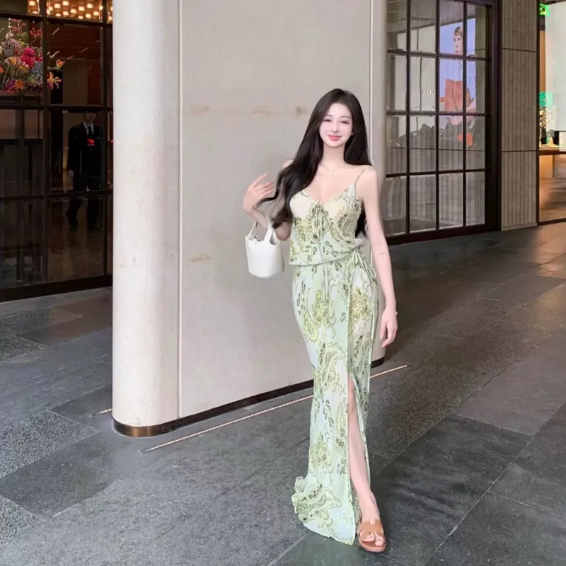 BVODE Slip Dresses Women's Green Shopping Bag-1