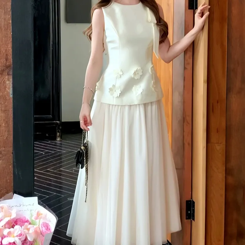 BVODE Sleeveless Dresses Women's White Shopping Bag-2