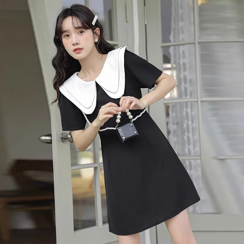 BVODE Short Sleeved Dress Women's Black-2