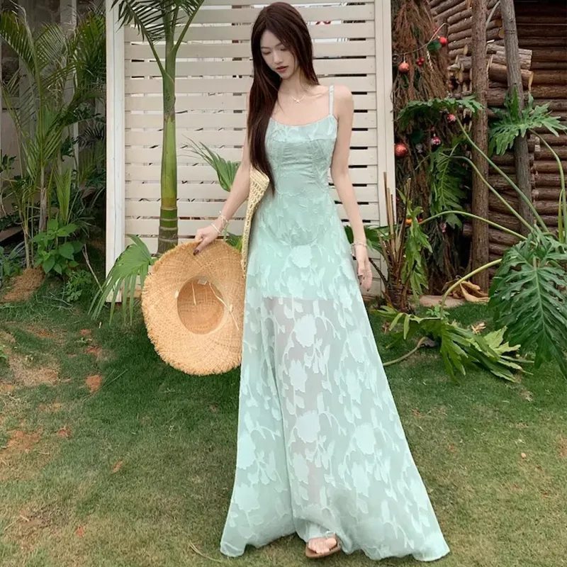 BVODE Slip Dresses Women's Green Shopping Bag-5
