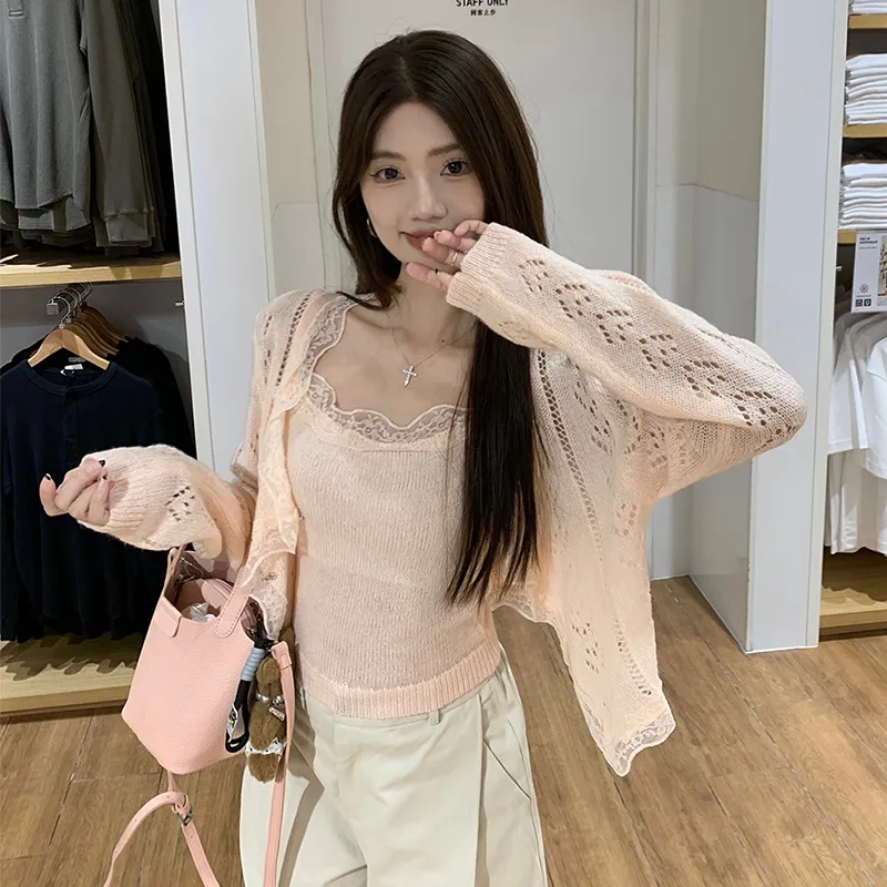 BVODE Knitwear Women's Cardigan+Camisole-5