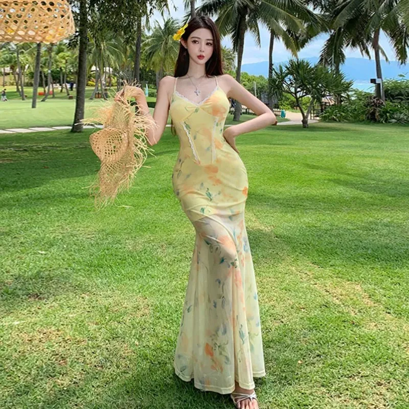 BVODE Slip Dresses Women's Yellow Shopping Bag-2
