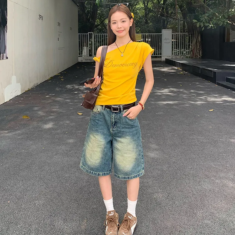 ZVJH T Shirts Women's Yellow Shopping Bag-2