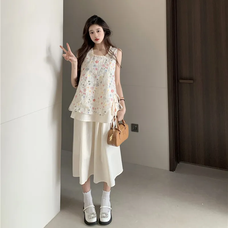 ZVJH Two Piece Skirt Sets Women's-3