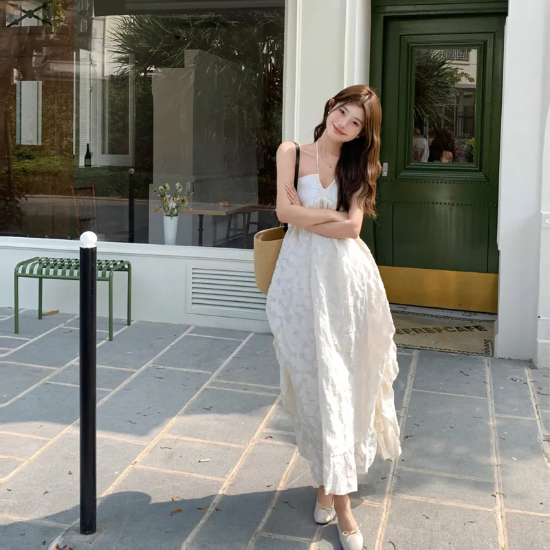 ZVJH Slip Dresses Women's Beige Apricot Skirt Shopping Bag-2