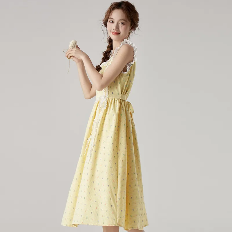 ZVJH Slip Dresses Women's Yellow-6