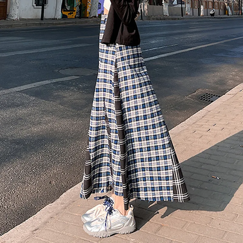 ZVJH Casual Long Skirts Women's Blue-5