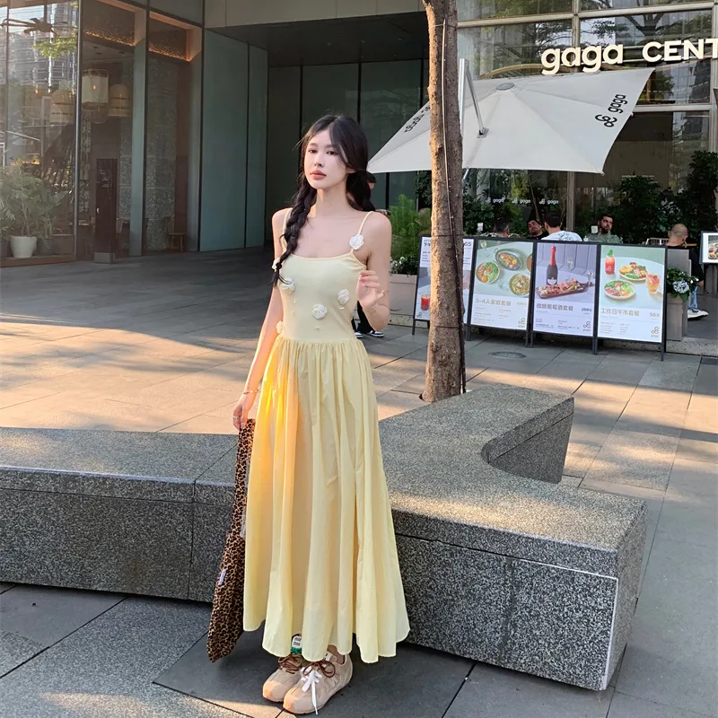 ZVJH Slip Dresses Women's Cream Yellow Shopping Bag-2
