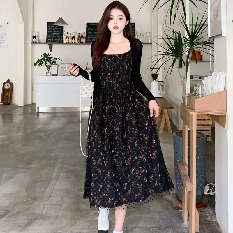 ZVJH Slip Dresses Women's Floral Dress Shopping Bag-6