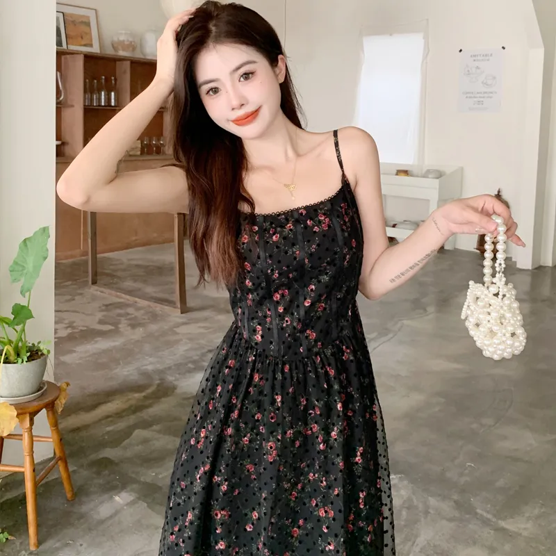 ZVJH Slip Dresses Women's Floral Dress Shopping Bag-3