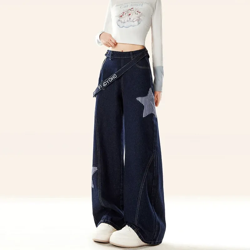 ZVJH Jeans Women's Blue-3