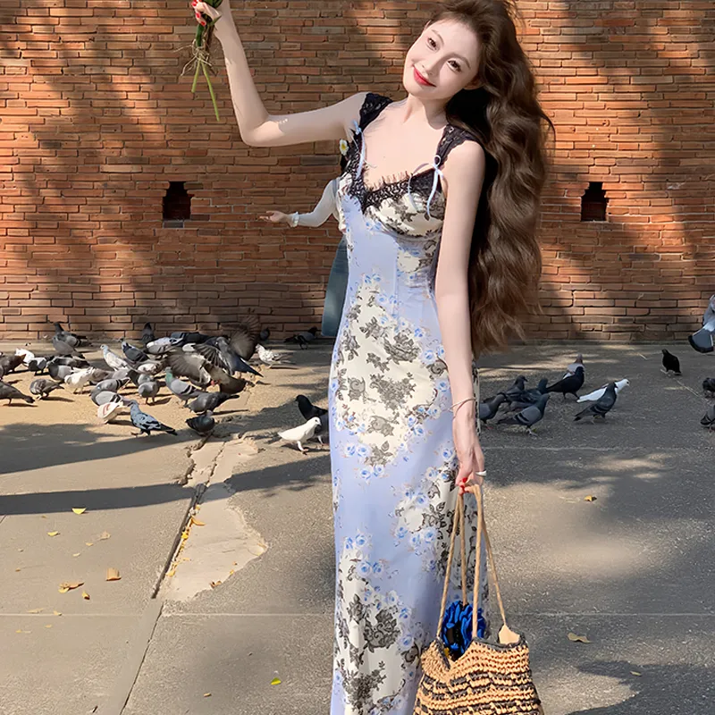 ZVJH Sleeveless Dresses Women's Oil Paintings Purple Shopping Bag-5