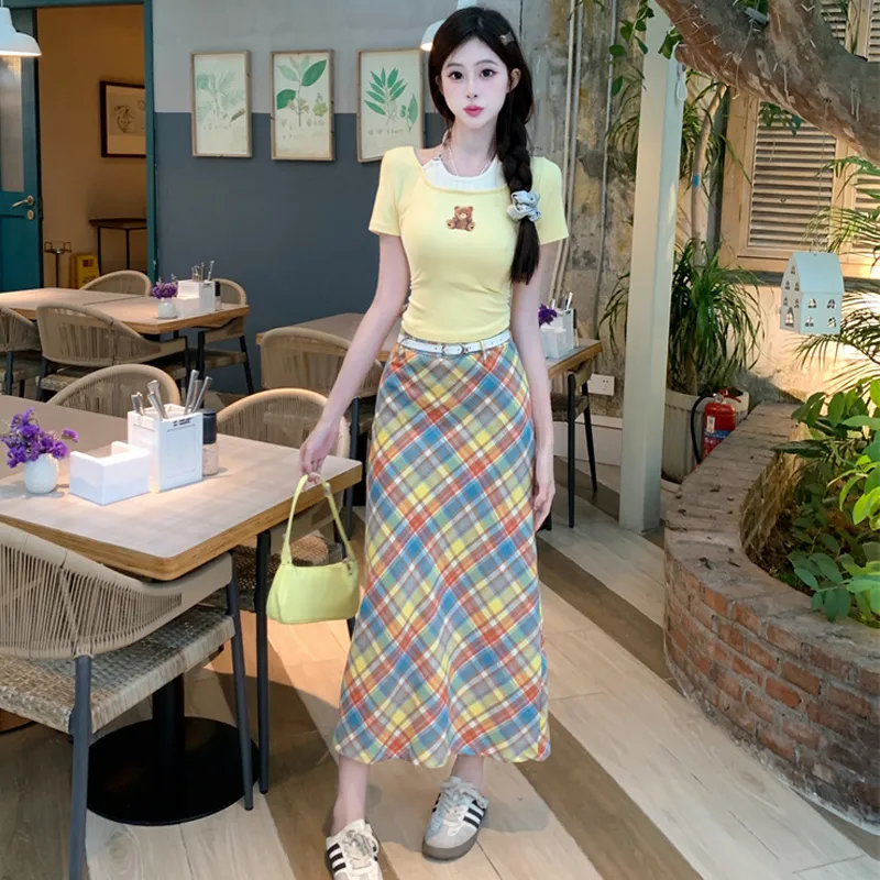 ZVJH Two Piece Skirt Sets Women's-7