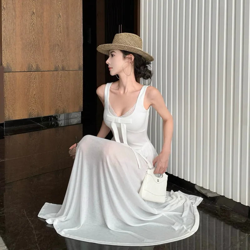 ZVJH Sleeveless Dresses Women's White Shopping Bag-2