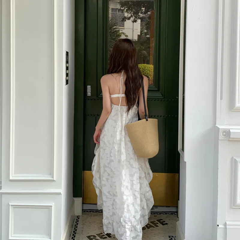 ZVJH Slip Dresses Women's Beige Apricot Skirt Shopping Bag-5