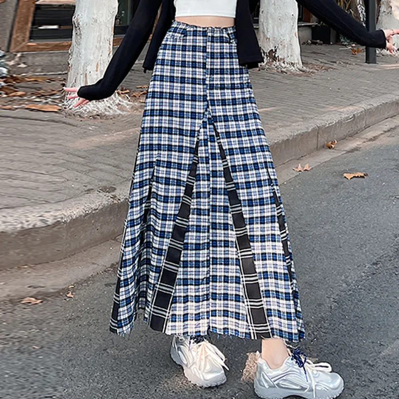 ZVJH Casual Long Skirts Women's Blue-2