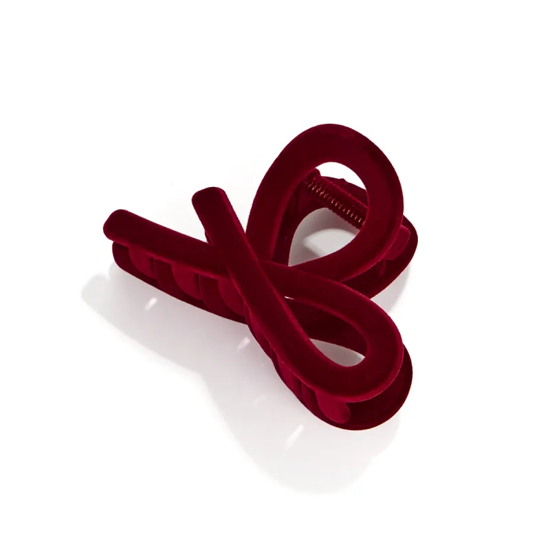 LOOK NICE Flock Hair Clips Women's Black/Red-2