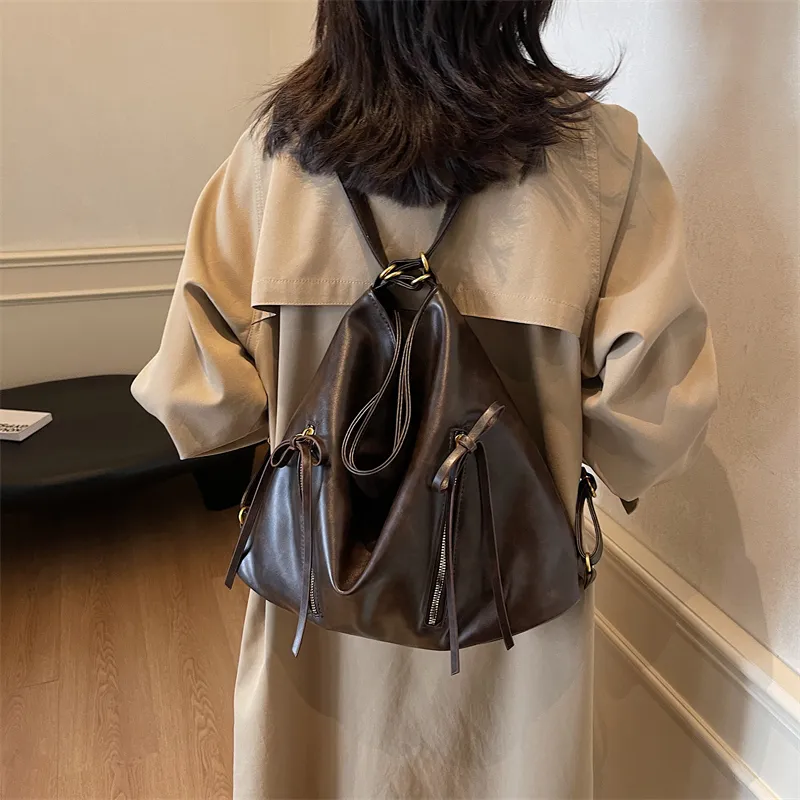 Iman's House PU Tote Bag, Shopping Bag, Crossbody Bag, Double Shoulder Bag, Shoulder Bag Women's Brown/Coffee/Black-8