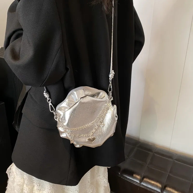Iman's House PU Shoulder Bag Women's Silver/Gold/Black-3