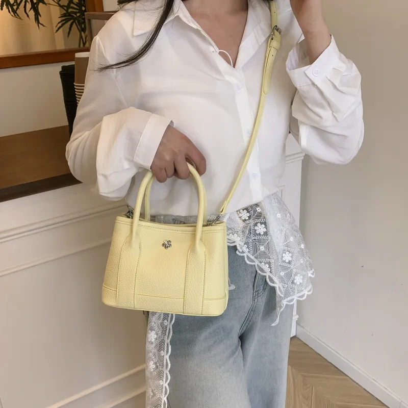 Iman's House PU Bucket Bag, One Shoulder Handbag Women's White/Pink/Yellow/Black-13