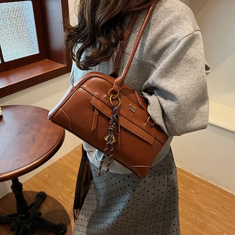 Iman's House PU Shoulder Bag Regular Women's Brown/Coffee/Burgundy/Black-2