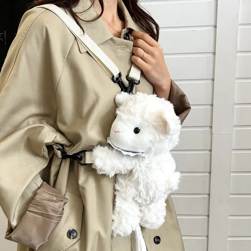 Iman's House Plush Backpack Regular Unisex Brown Bill Bear/White Mie Sheep/Orange Fox/Gray Elephant-4