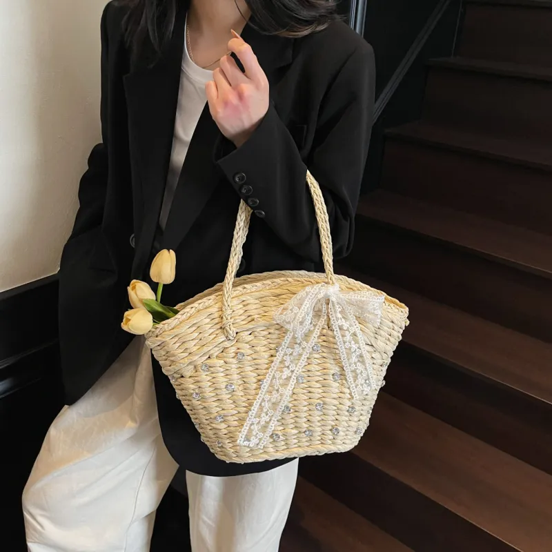 Iman's House Straw Woven Handbag Women's Multicolor-3