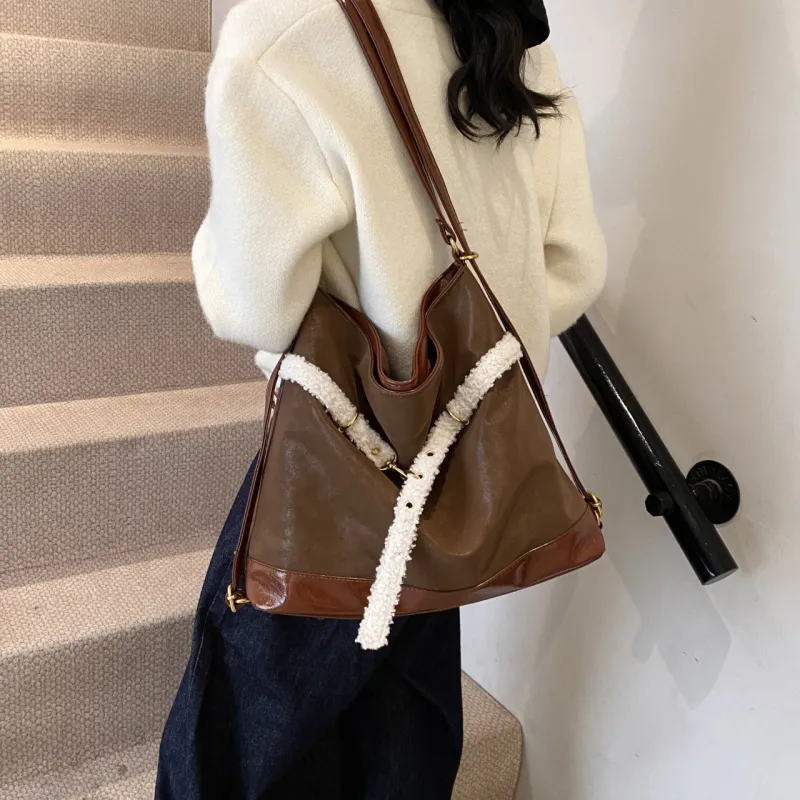 Iman's House PU Backpack On The Shoulder Women's Brown/Coffee-2