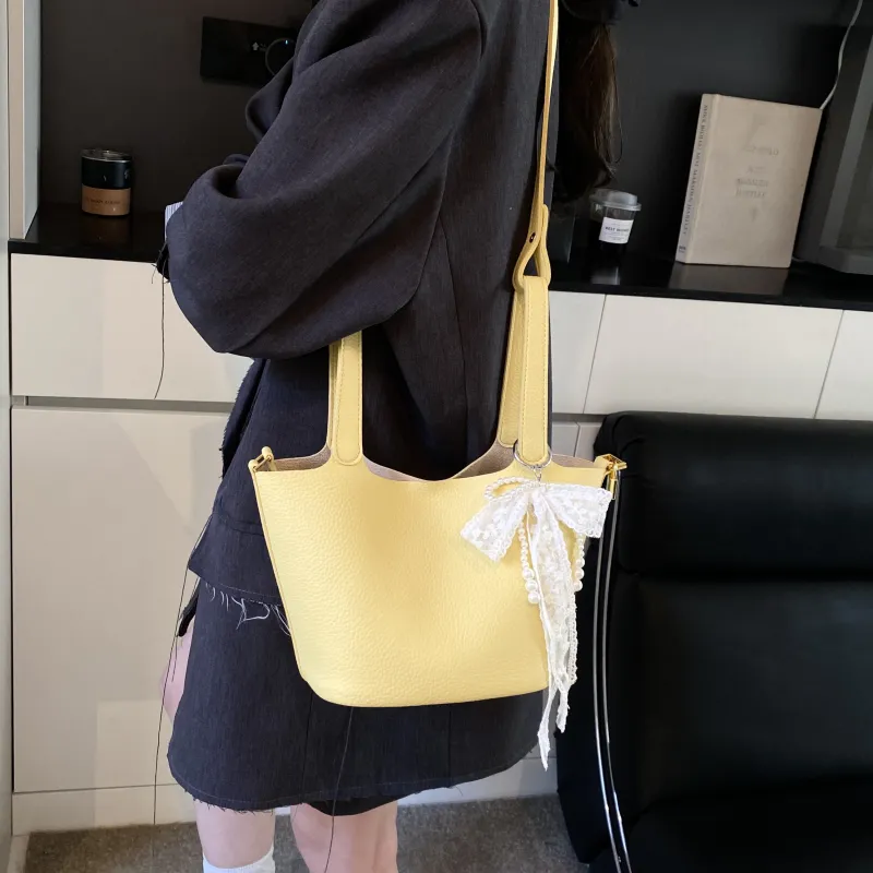 Iman's House PU Handbag Women's Ecru/Yellow/Elephant Gray-9