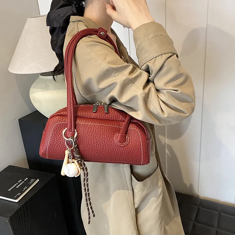 Iman's House PU Shoulder Bag Women's Brown/Coffee/Red/Black-10