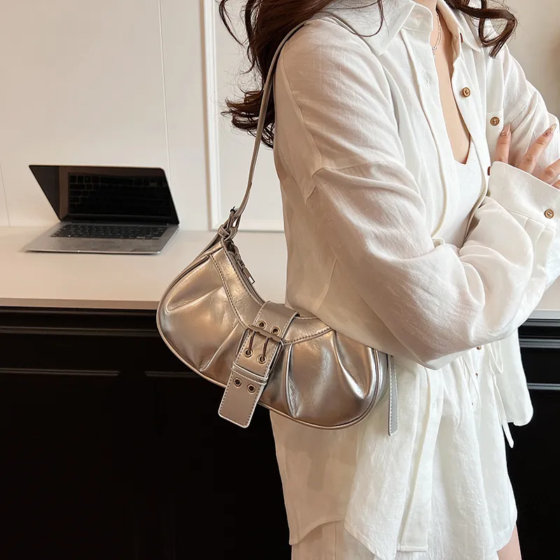 Iman's House PU Portable Crossbody Bag, Shoulder Bag Women's Silver/Red/Ecru/Black-4