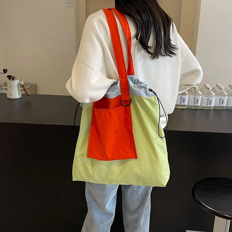 Iman's House Canvas Tote Bag, Shopping Bag, Shoulder Bag Women's Pink/Green/Khaki/White-7