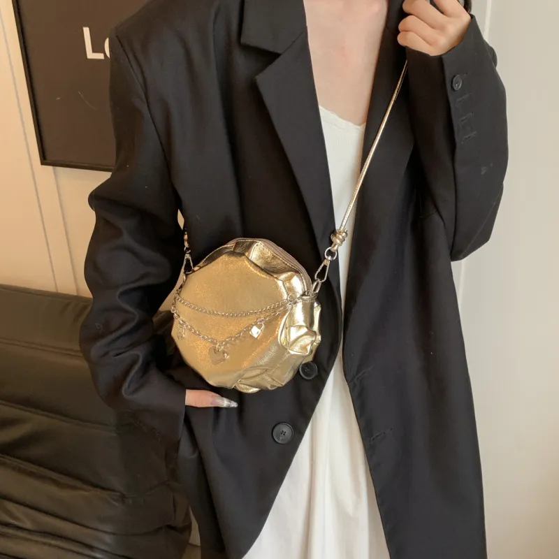 Iman's House PU Shoulder Bag Women's Silver/Gold/Black-8