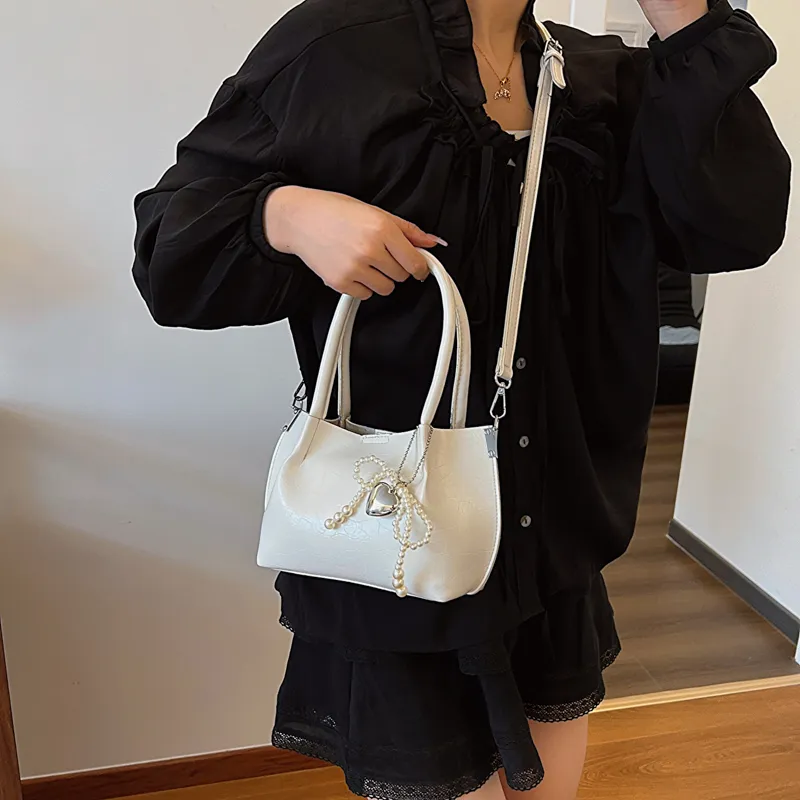 Iman's House PU Shoulder Bag Women's Silver/Ecru/Coffee/Black-8