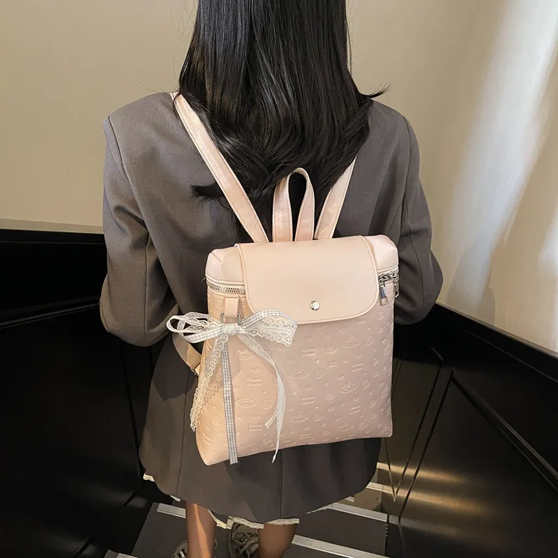 Iman's House PU Backpack Women's White/Pink/Blue/Black-6