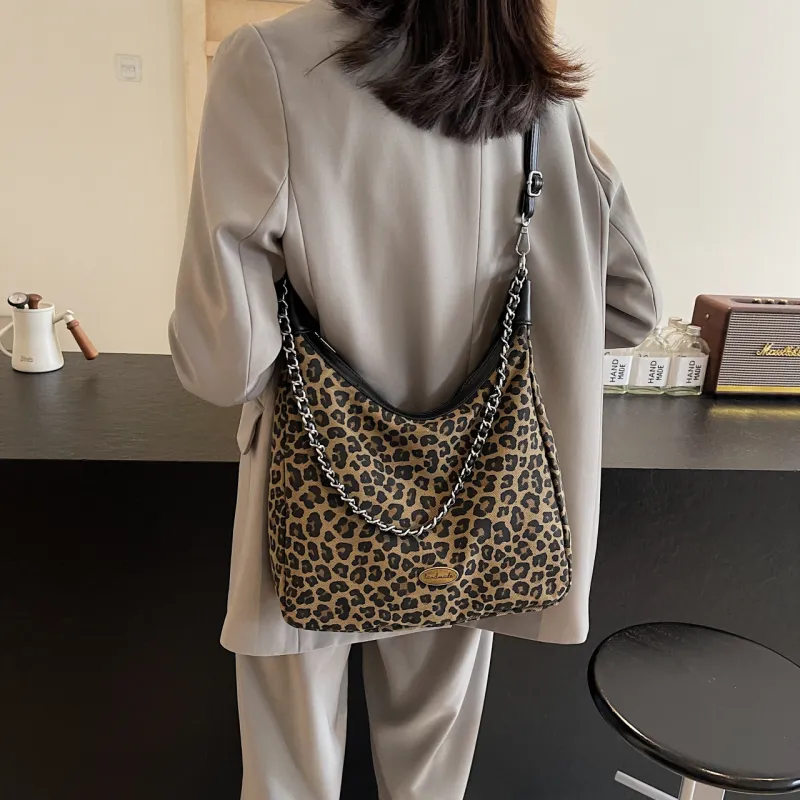 Iman's House Canvas Shoulder Bag Large Size Women's Coffee/Black-10