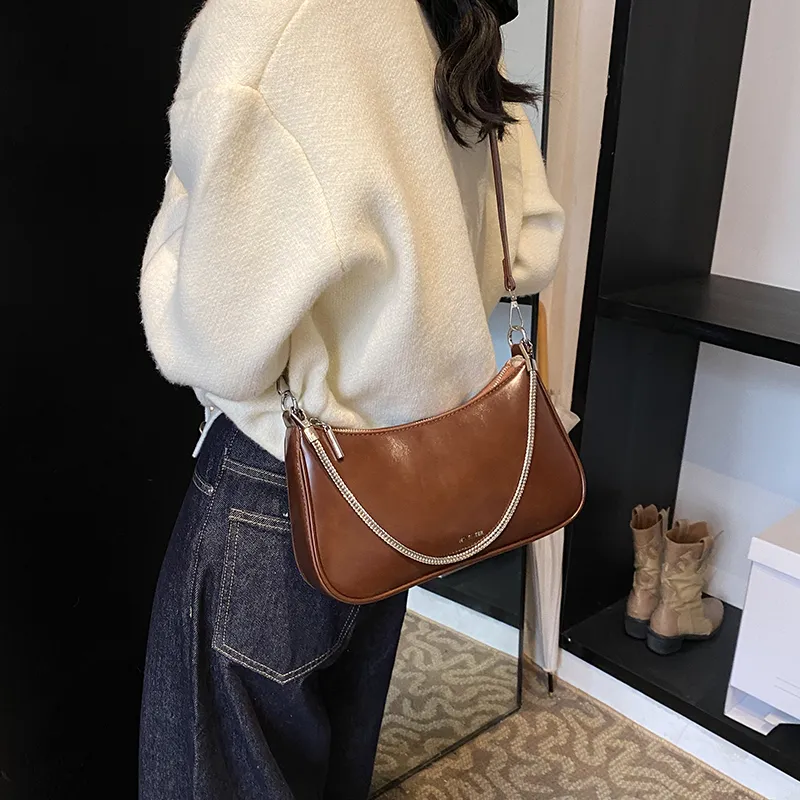 Iman's House Pu Crossbody One Shoulder Handbag Women's Black/Deer Brown/Brown/Red-11