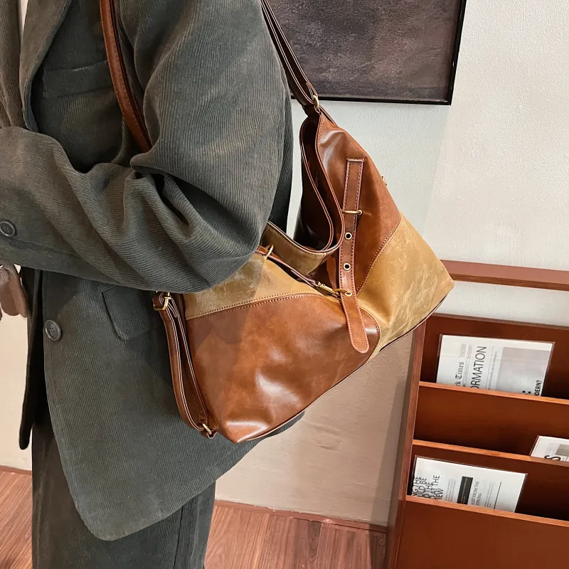 Iman's House PU Tote Bag, Shopping Bag, Backpack, Crossbody Bag, Shoulder Bag Women's Brown/Coffee/Black-1