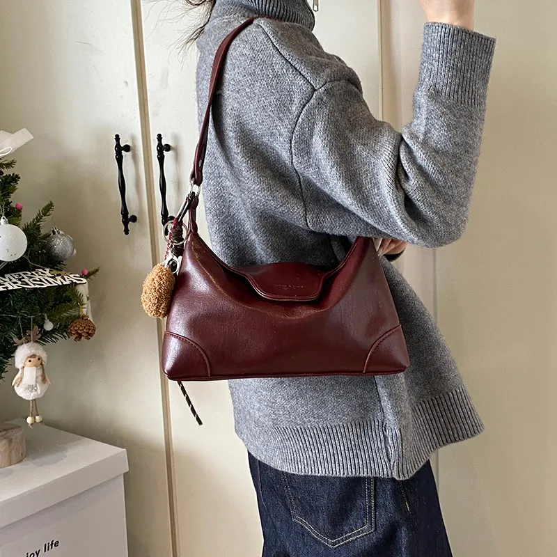 Iman's House PU Shoulder Bag Regular Women's Brown/Coffee/Burgundy/Black-11