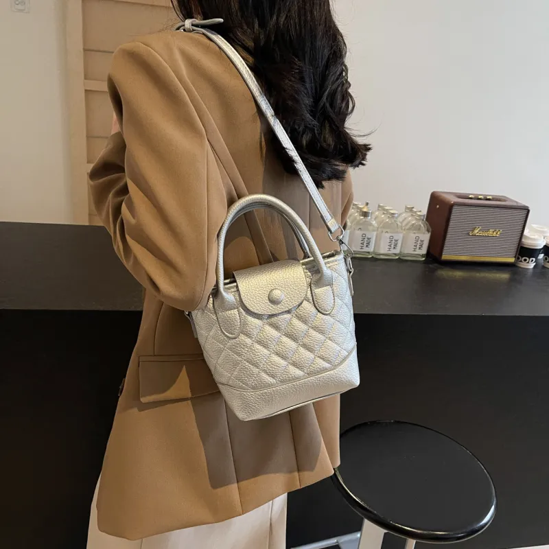 Iman's House PU Shoulder Bag Women's White & Black/Silver/Coffee/Black-9