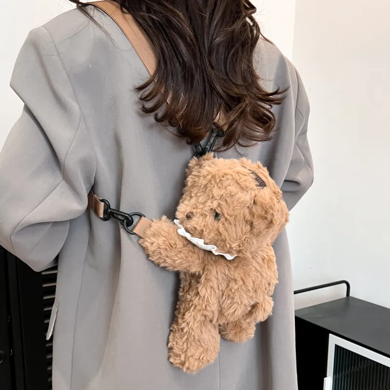 Iman's House Plush Backpack Regular Unisex Brown Bill Bear/White Mie Sheep/Orange Fox/Gray Elephant-1