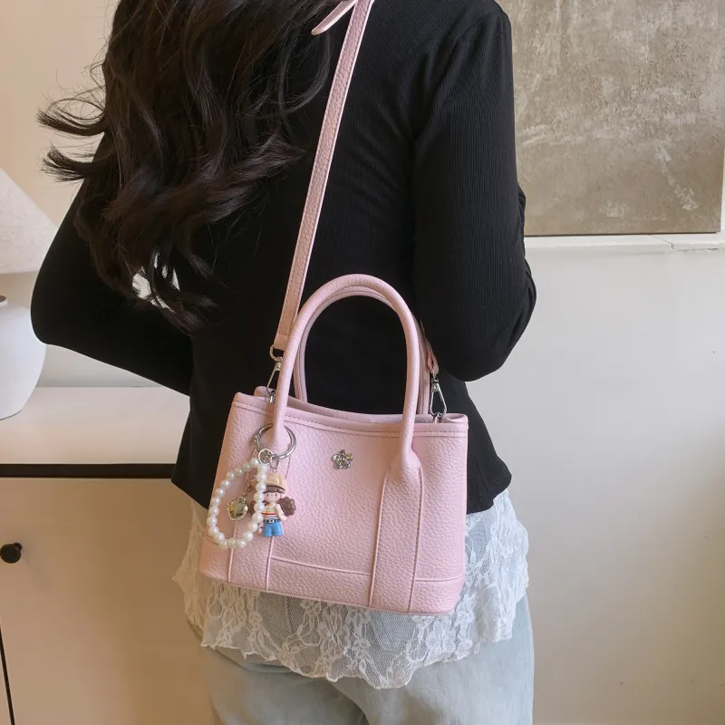 Iman's House PU Bucket Bag, One Shoulder Handbag Women's White/Pink/Yellow/Black-7