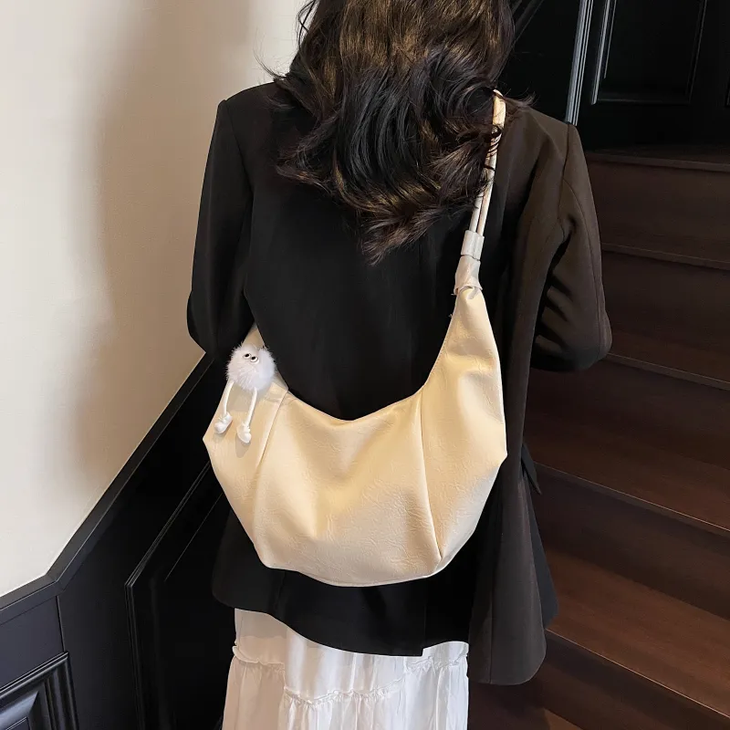 Iman's House PU Shoulder Bag Regular Women's Ecru/Brown/Coffee/Black-3
