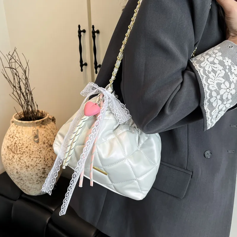 Iman's House PU Shoulder Bag Women's Pink/Black/White/Silver-9