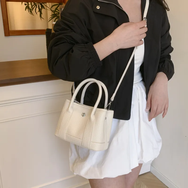 Iman's House PU Bucket Bag, One Shoulder Handbag Women's White/Pink/Yellow/Black-4