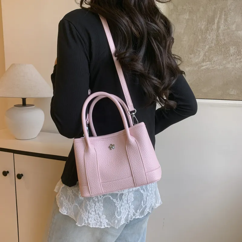 Iman's House PU Bucket Bag, One Shoulder Handbag Women's White/Pink/Yellow/Black-8