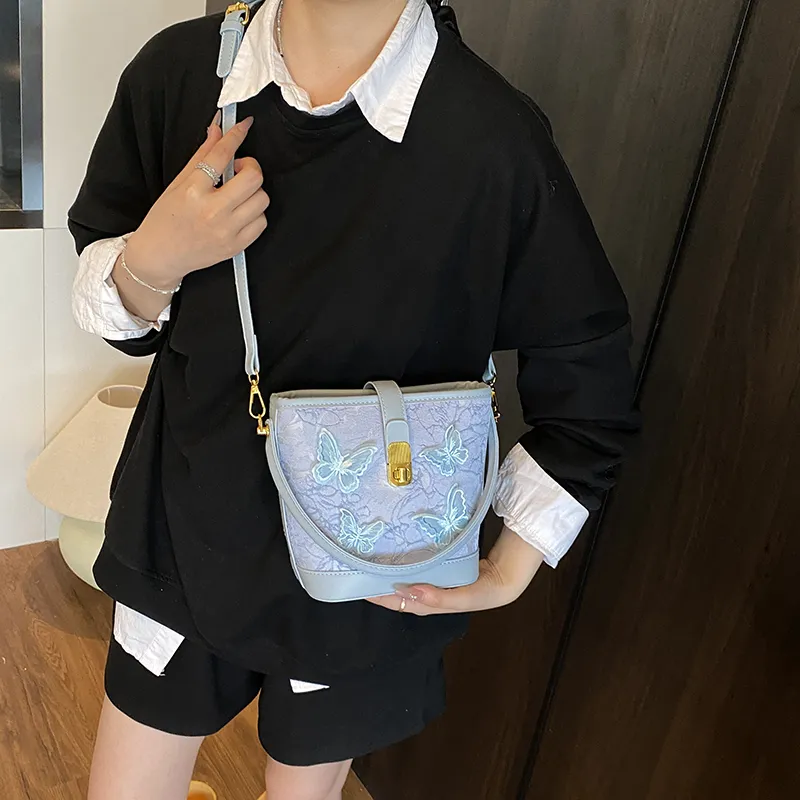 Iman's House PU Bucket Bag, Shoulder Bag, Crossbody Bag, Handbag Regular Women's Pink/White/Blue/Black-11